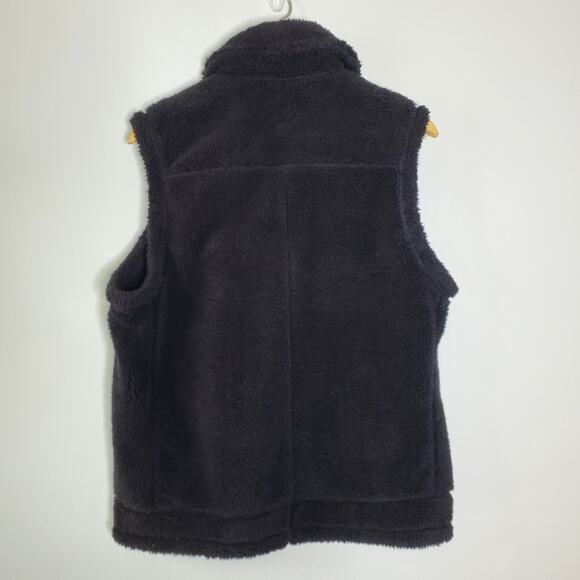 RLL Ralph Lauren Black sherpa Fleece Vest with Gold Zipper Size Large EUC - Picture 7 of 14